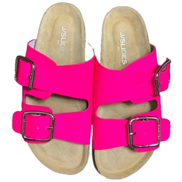 J Slides Women’s Pink Double Strap Sandals Size 8 EUC - Picture 13 of 14